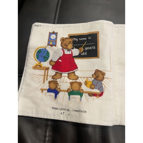 When I Grow Up I Want To Be Pillow Book 2 Sew Childs Teddy Bears Cranston Print - Picture 4 of 8